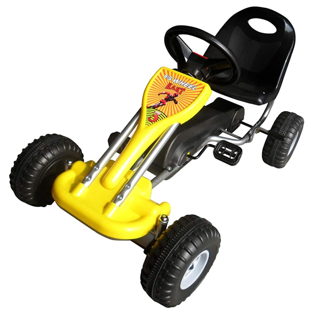 VidaXL Skelter met pedalen geel
