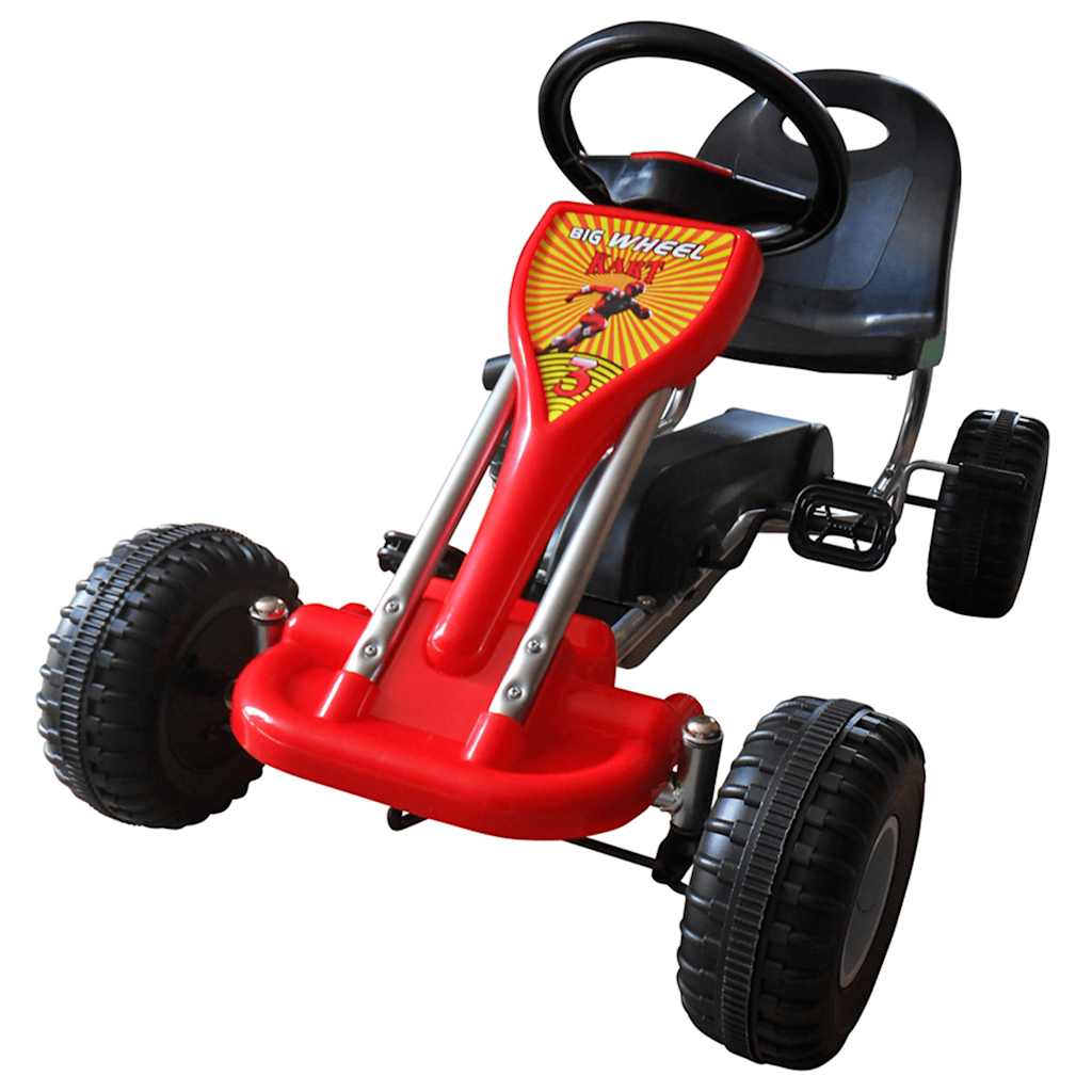 VidaXL Skelter met pedalen rood