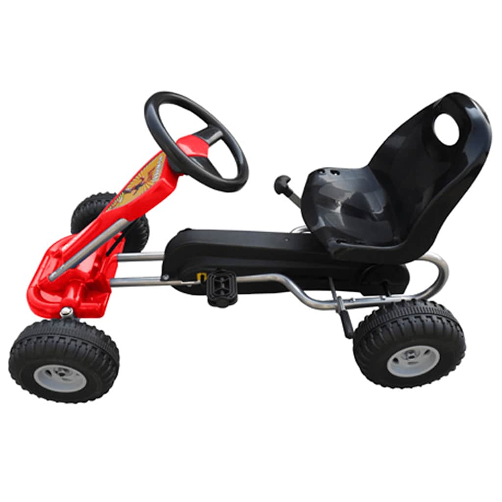 VidaXL Skelter met pedalen rood
