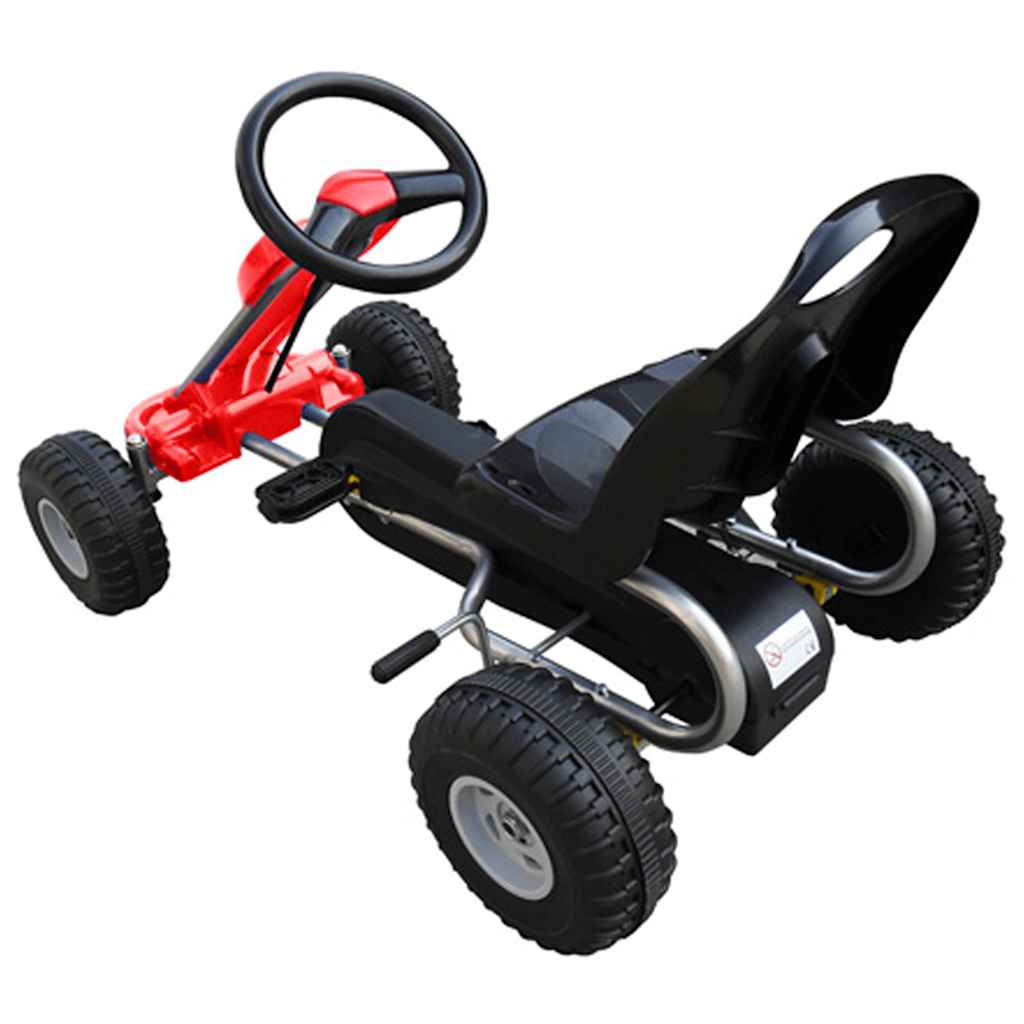 VidaXL Skelter met pedalen rood
