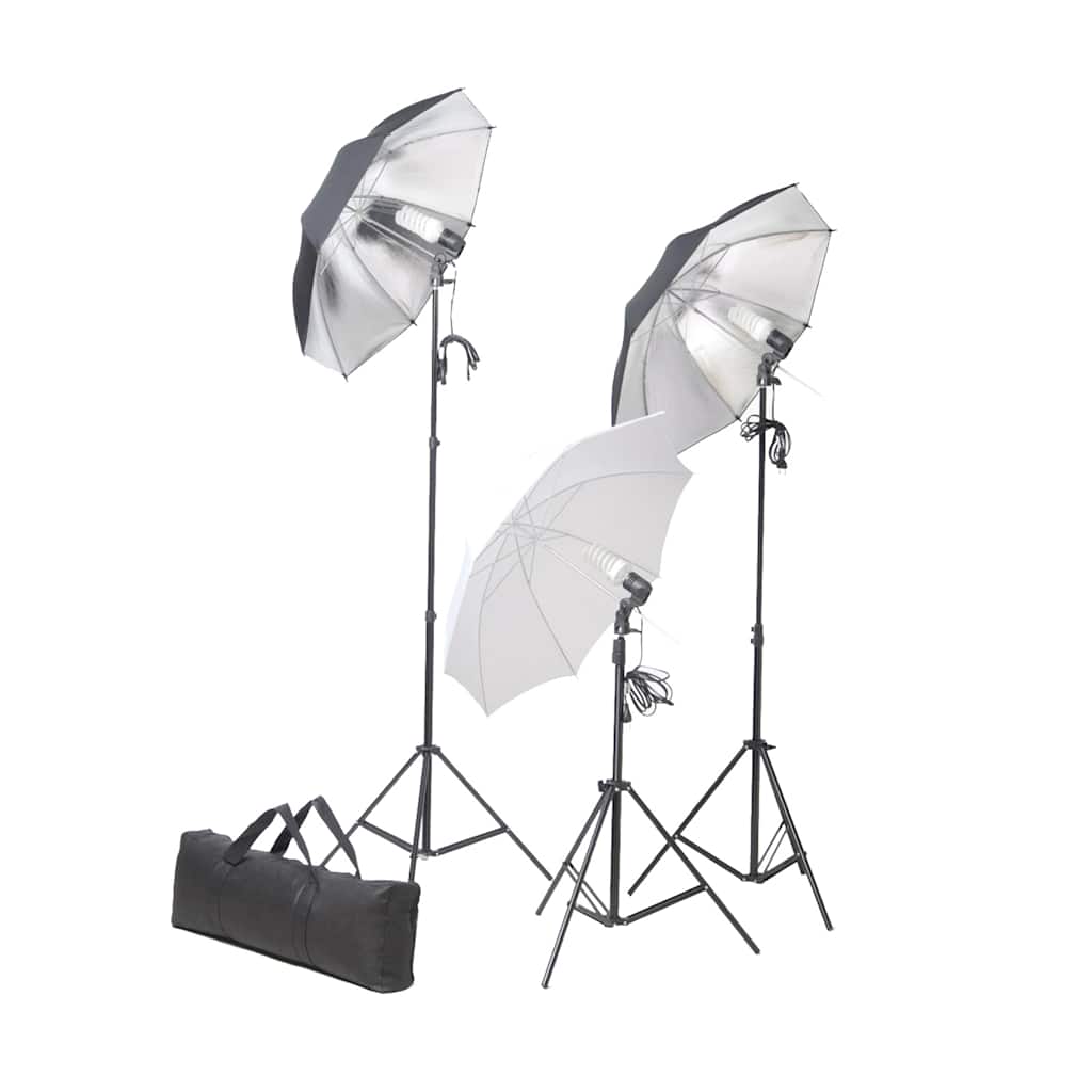 VidaXL Studioverlichtingsset 24 watt inclusief statieven en paraplu's