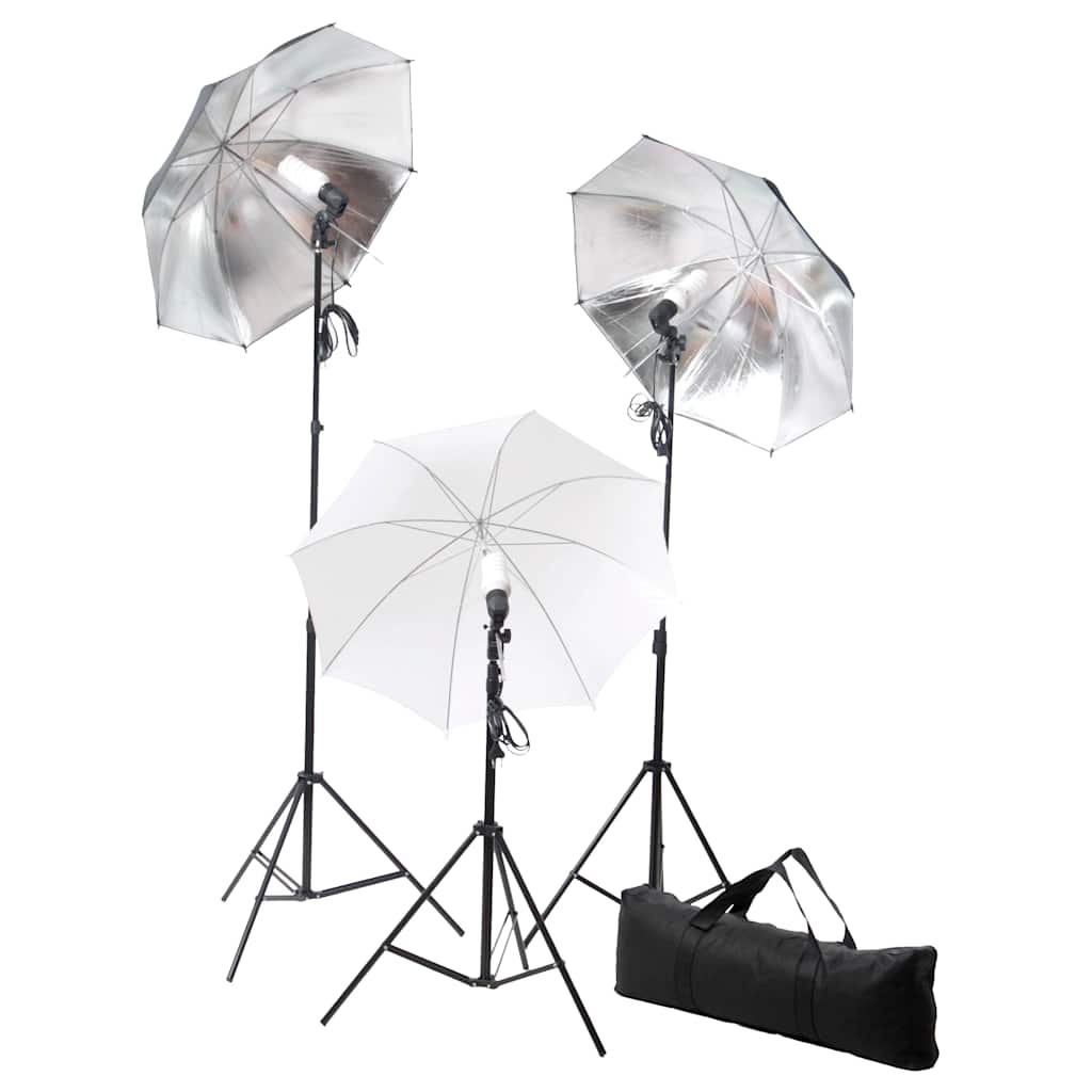 VidaXL Studioverlichtingsset 24 watt inclusief statieven en paraplu's