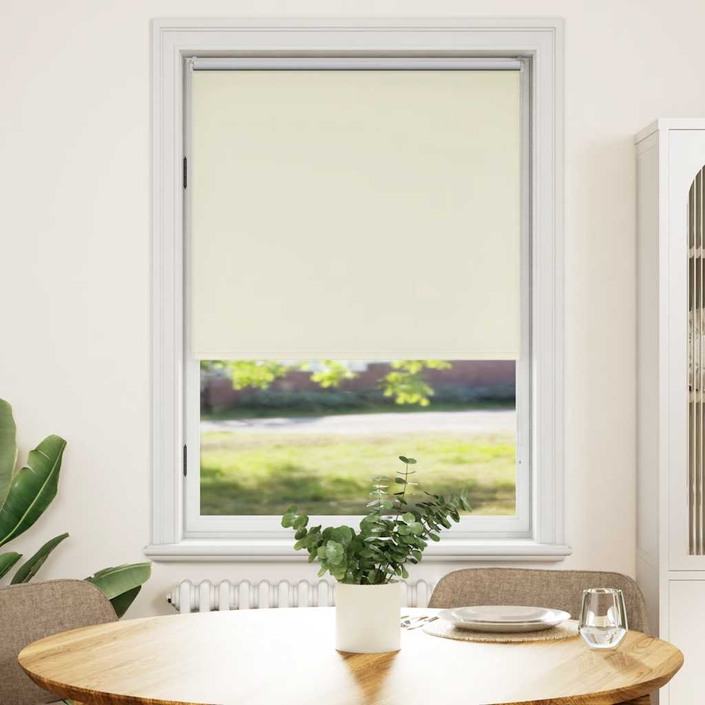 VidaXL Rolgordijn verduisterend 124,4 x 175 cm stofbreedte 120 cm gebroken wit