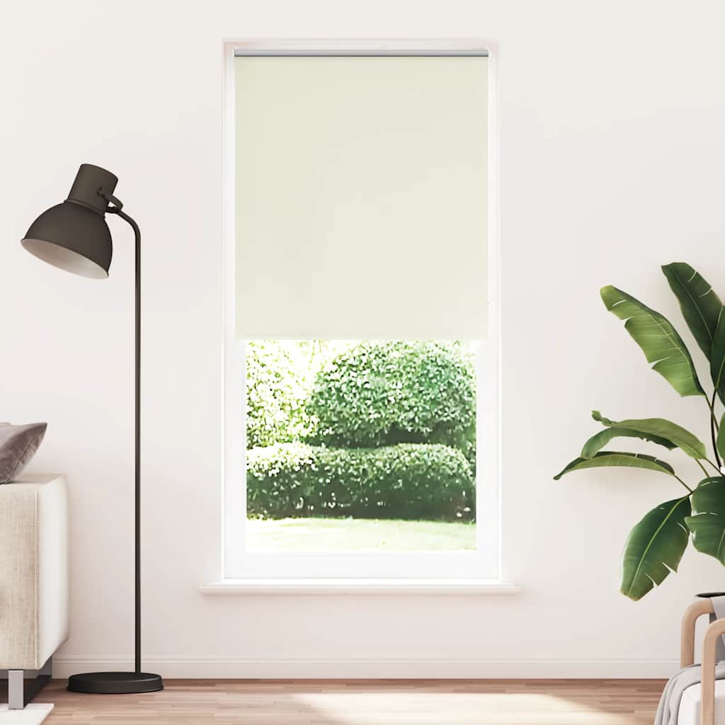 VidaXL Rolgordijn verduisterend 124,4 x 230 cm stofbreedte 120 cm gebroken wit