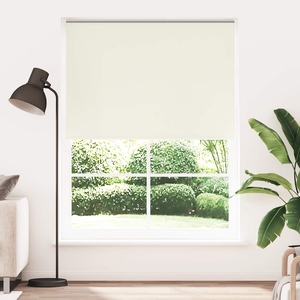 VidaXL Rolgordijn verduisterend 144,4 x 230 cm stofbreedte 140 cm gebroken wit