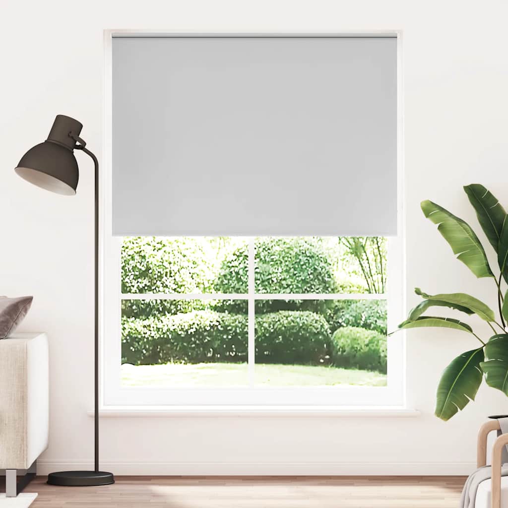 VidaXL Rolgordijn verduisterend 144,4 x 230 cm stofbreedte 140 cm grijs