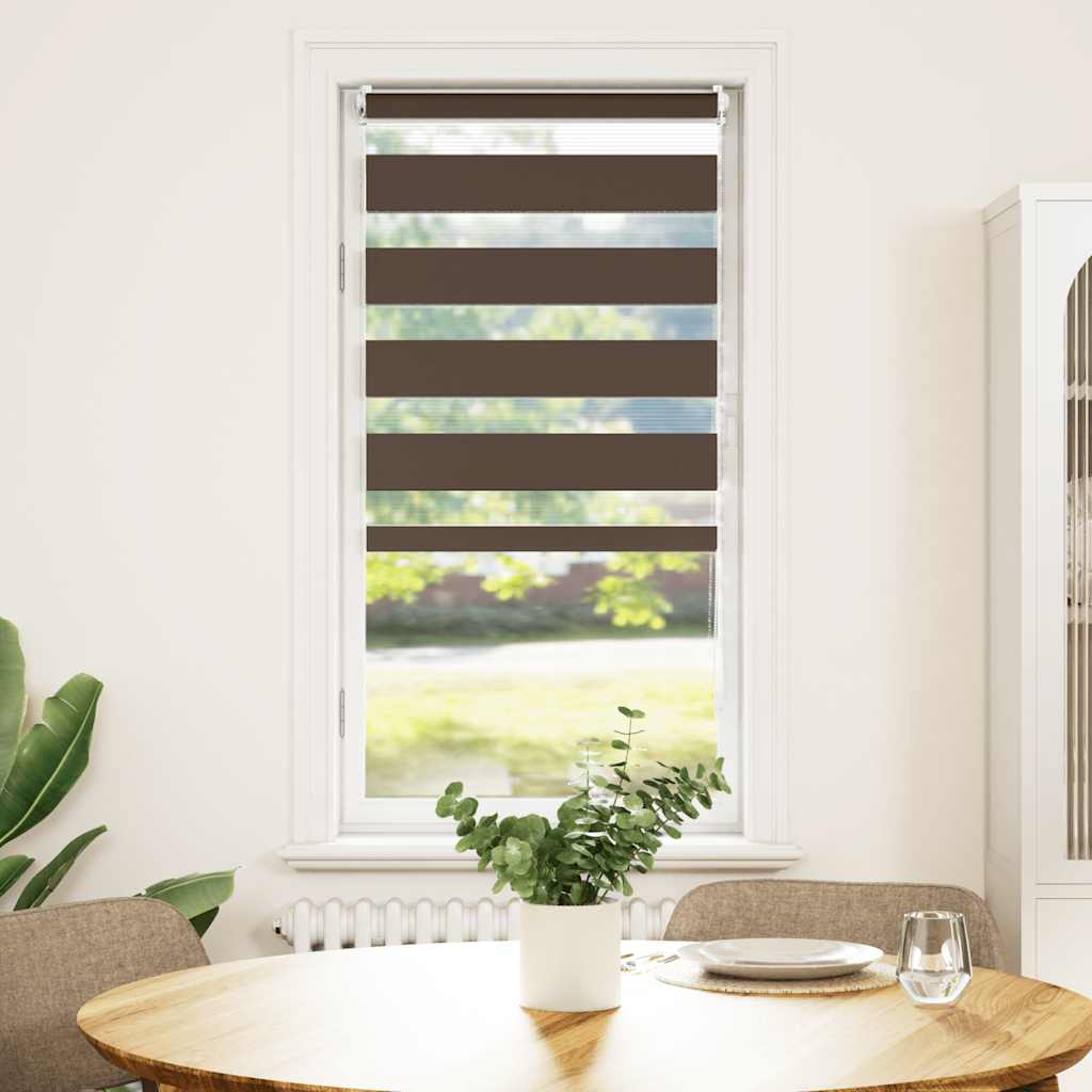 VidaXL Zebra rolgordijn 40,9x100 cm stofbreedte 36,7 cm koffiebruin