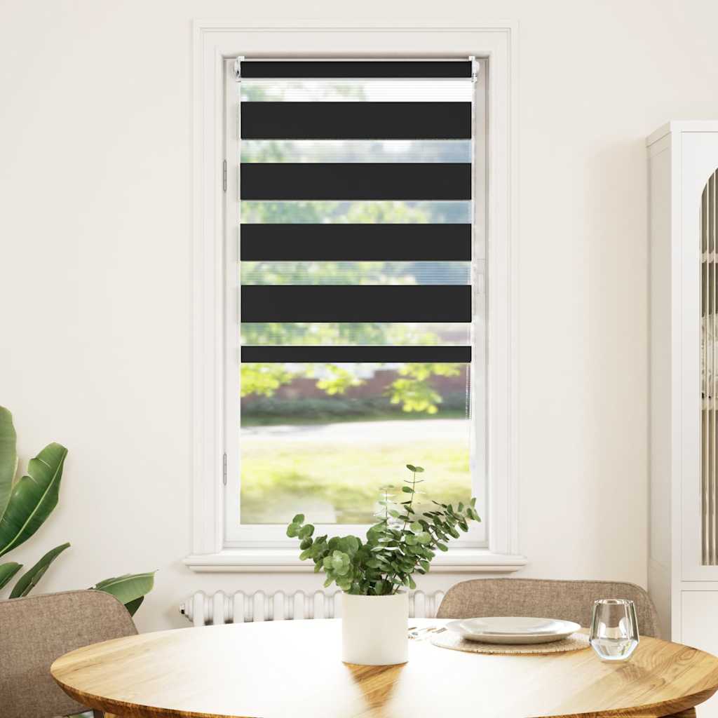 VidaXL Zebra rolgordijn 60,9 x 120 cm stofbreedte 56,7 cm zwart