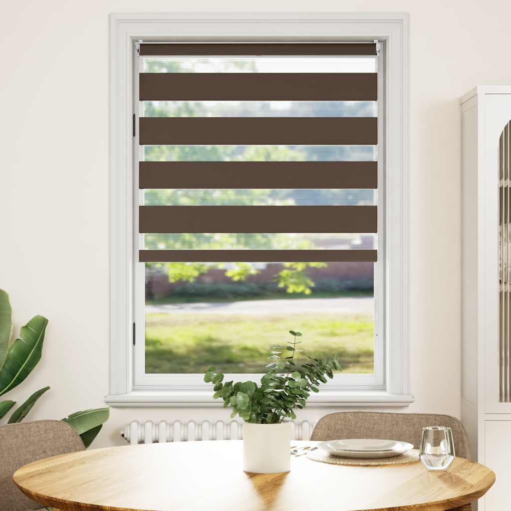 VidaXL Zebra rolgordijn 100,9 x 175 cm stofbreedte 96,7 cm koffiebruin