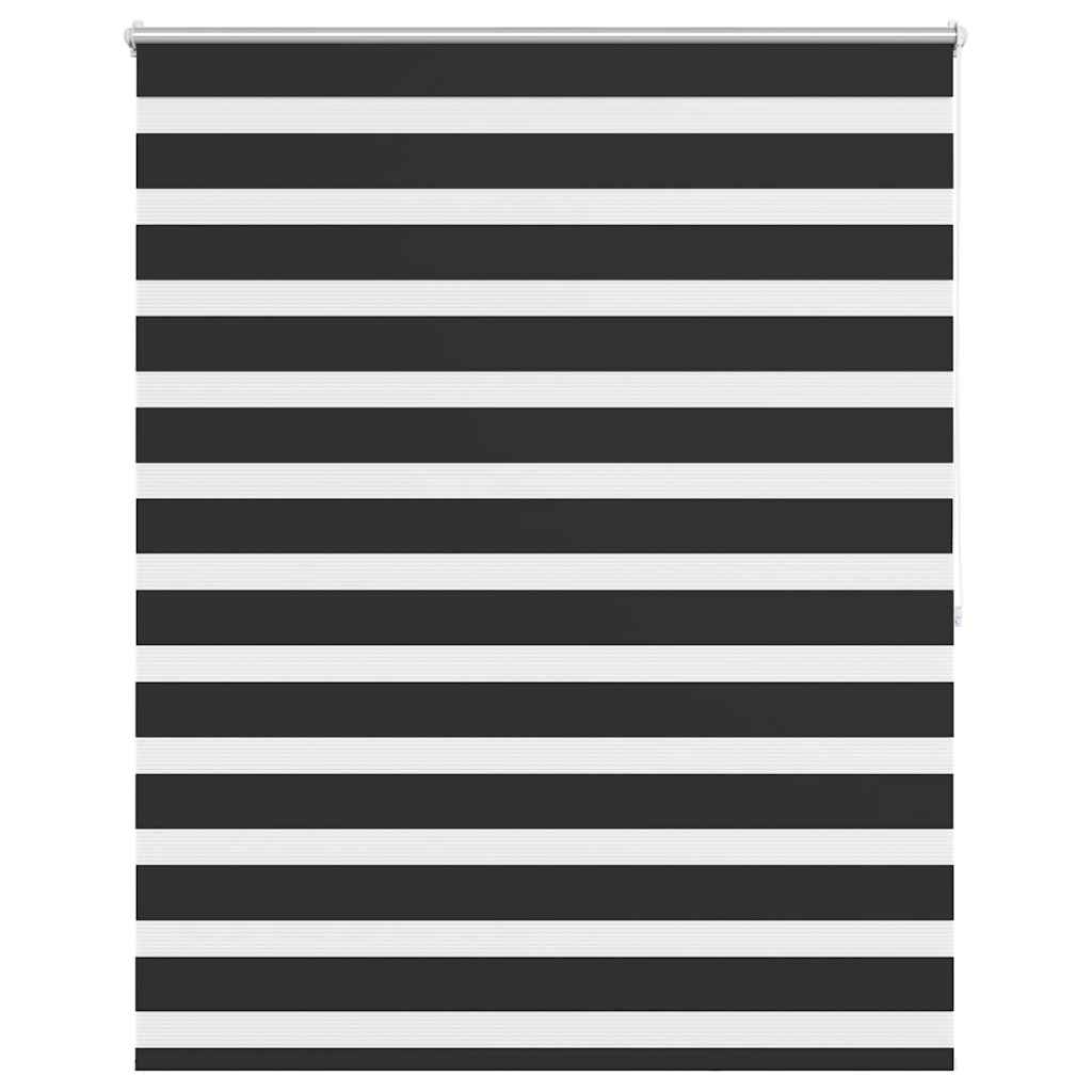VidaXL Zebra rolgordijn 120,9 x 175 cm stofbreedte 116,7 cm zwart