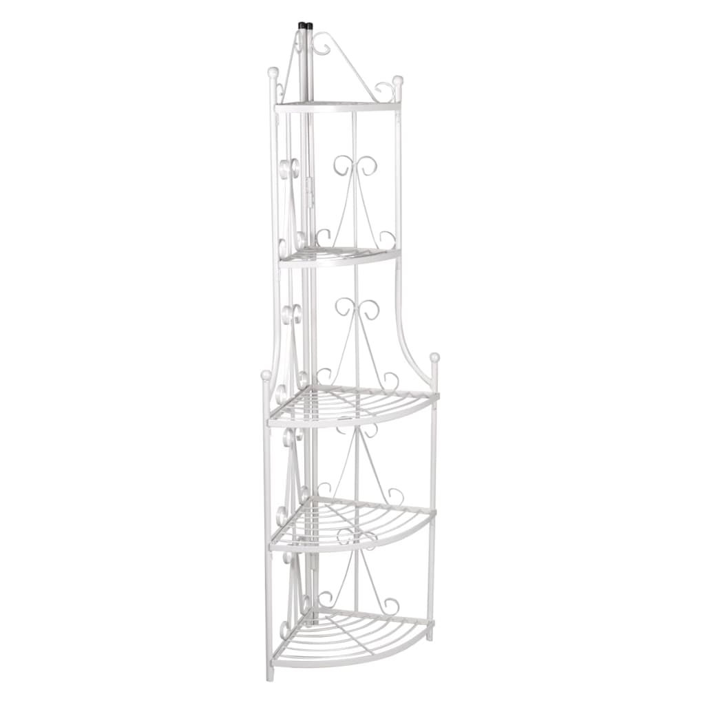 VidaXL Hoekig plantenrek romy (wit)