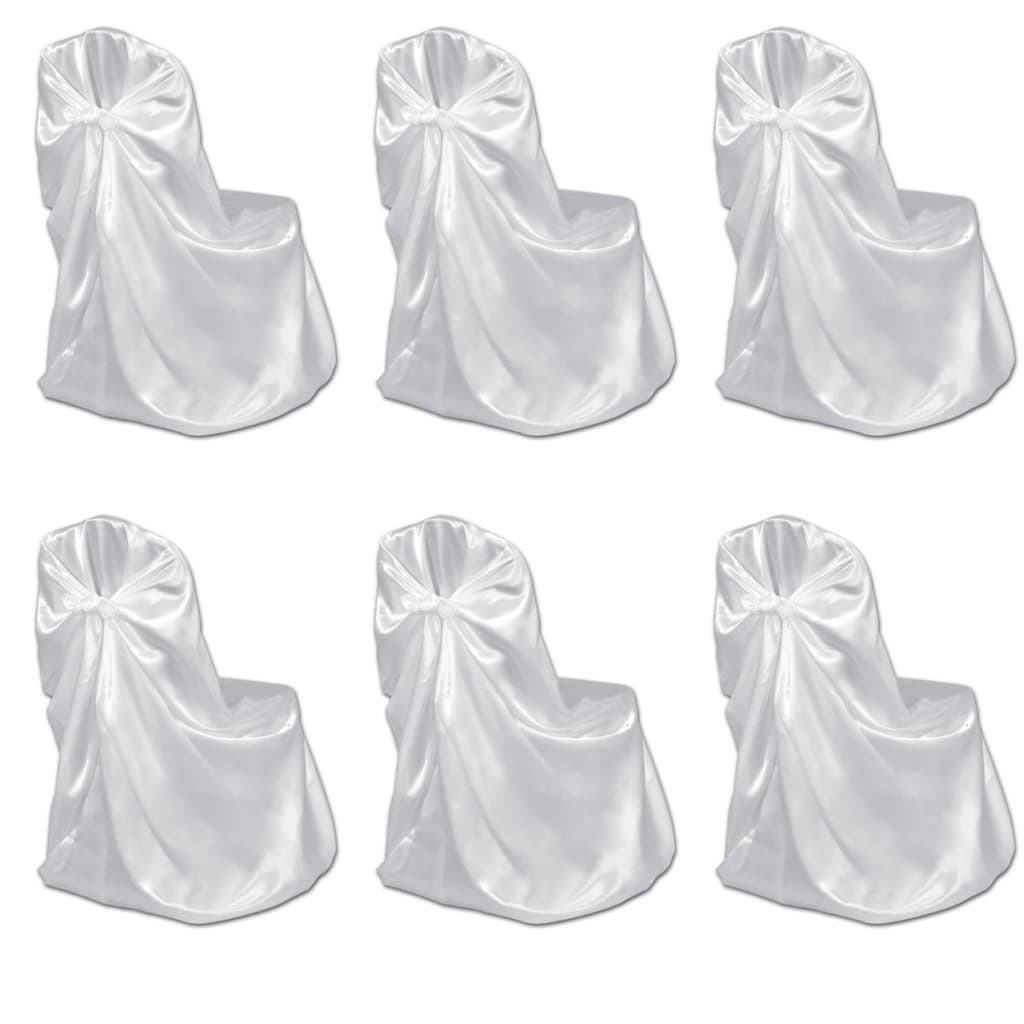 VidaXL Bruiloft stoelhoes wit (6 stuks)