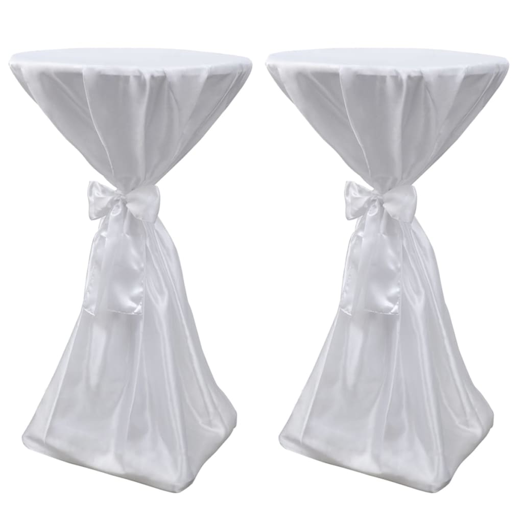 VidaXL Statafelhoes met strik 70cm wit (2 stuks)