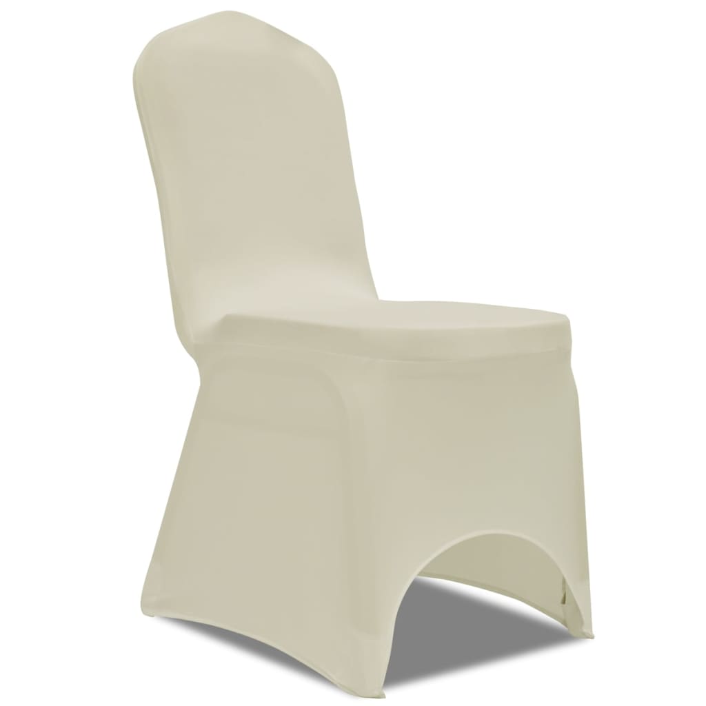 VidaXL Stoelhoes stretch crème (6 stuks)