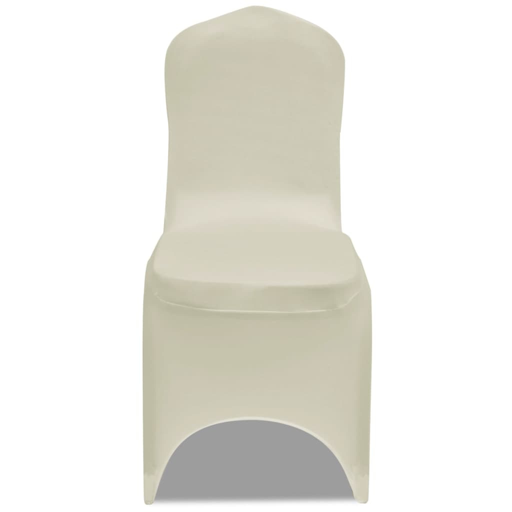 VidaXL Stoelhoes stretch crème (6 stuks)