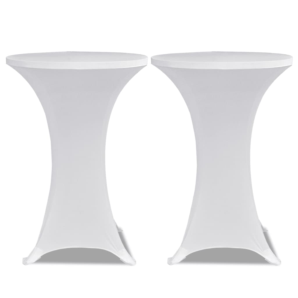 VidaXL Statafelhoes stretch ø60cm wit (2 stuks)