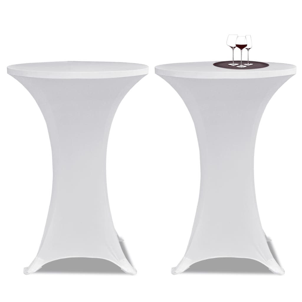 VidaXL Statafelhoes stretch ø70cm wit (2 stuks)