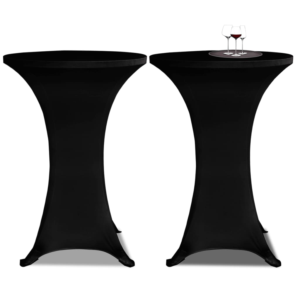 VidaXL Statafelhoes stretch ø70cm zwart (2 stuks)