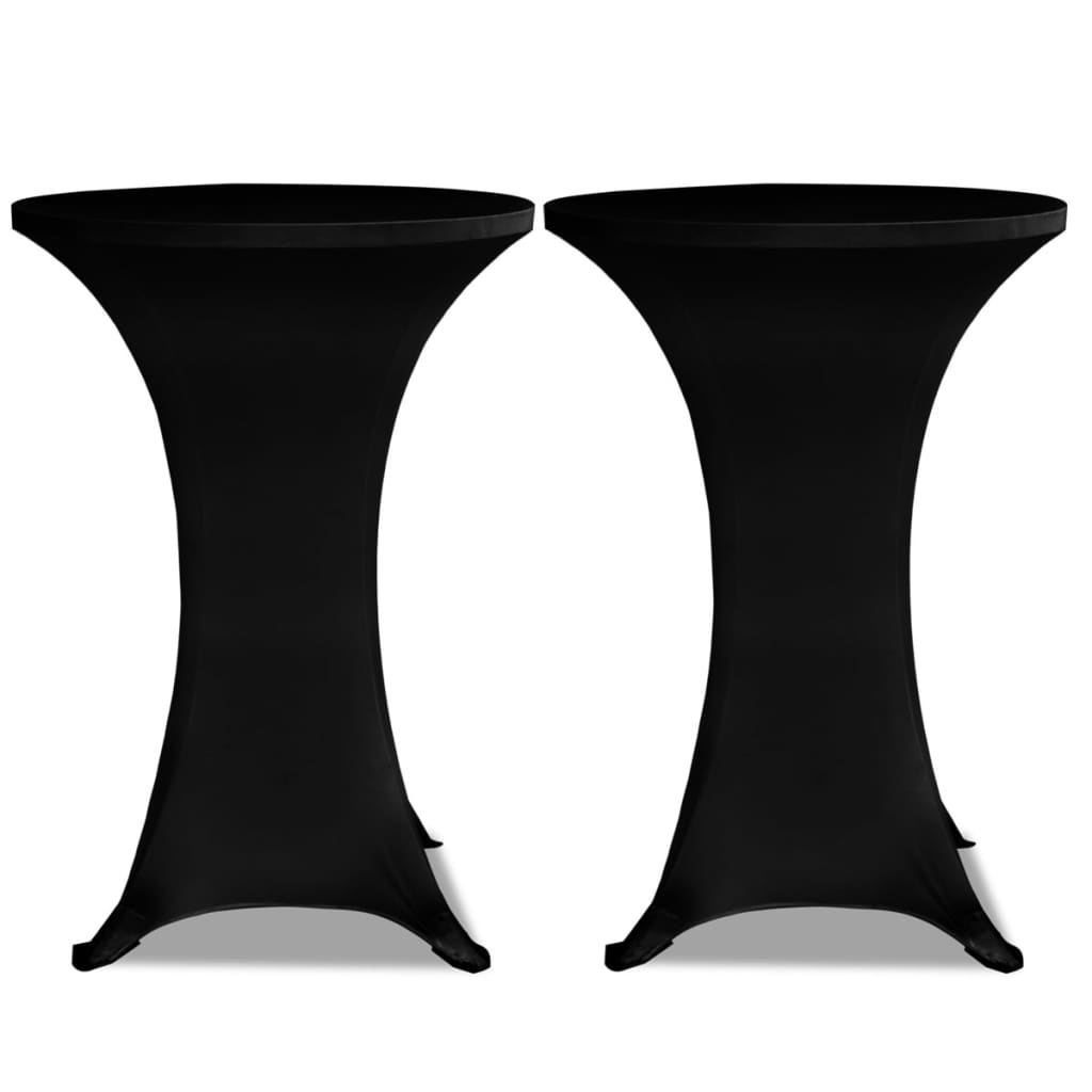 VidaXL Statafelhoezen 2 st stretch ø80 cm zwart