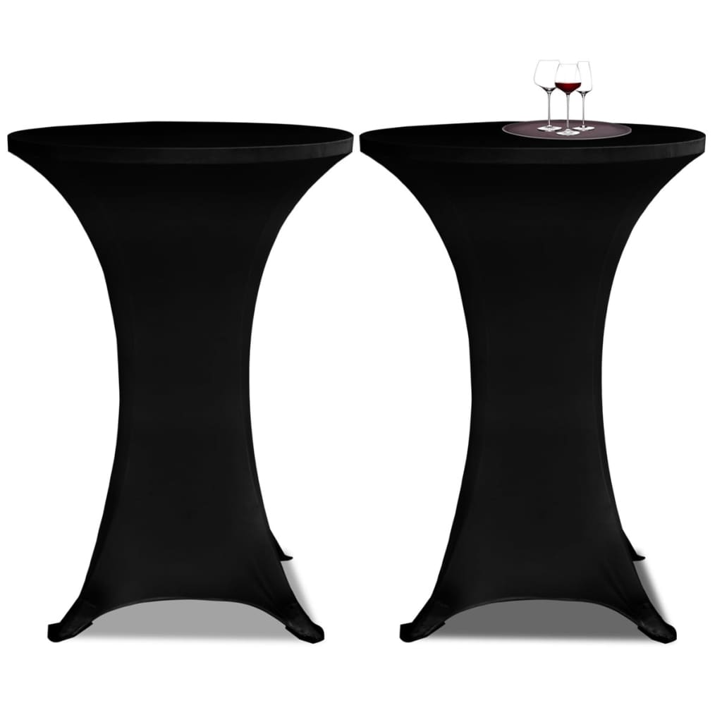 VidaXL Statafelhoezen 2 st stretch ø80 cm zwart