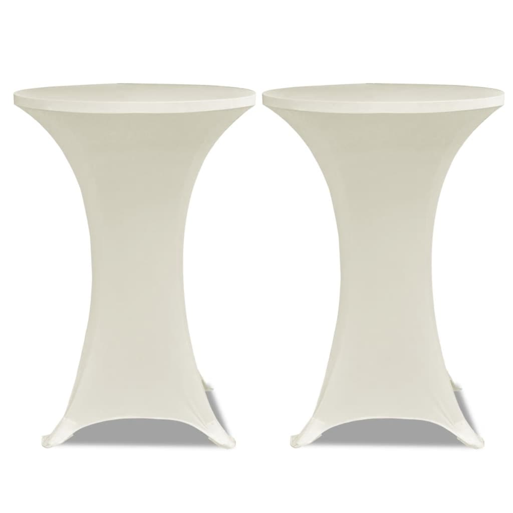 VidaXL Statafelhoes stretch ø60cm crème (2 stuks)