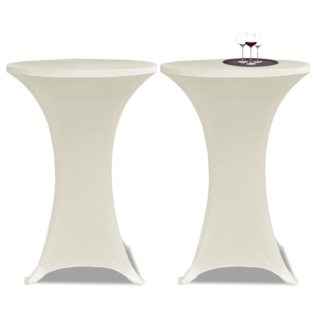 VidaXL Statafelhoes stretch ø60cm crème (2 stuks)