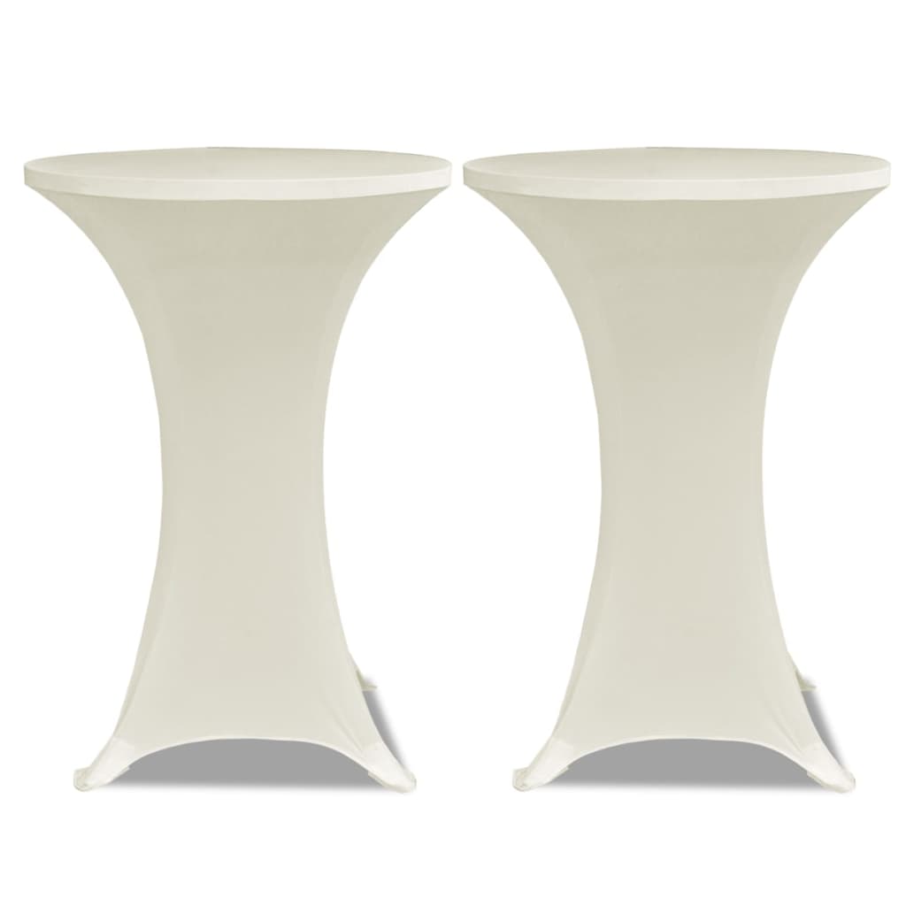 VidaXL Statafelhoes stretch ø70cm crème (2 stuks)