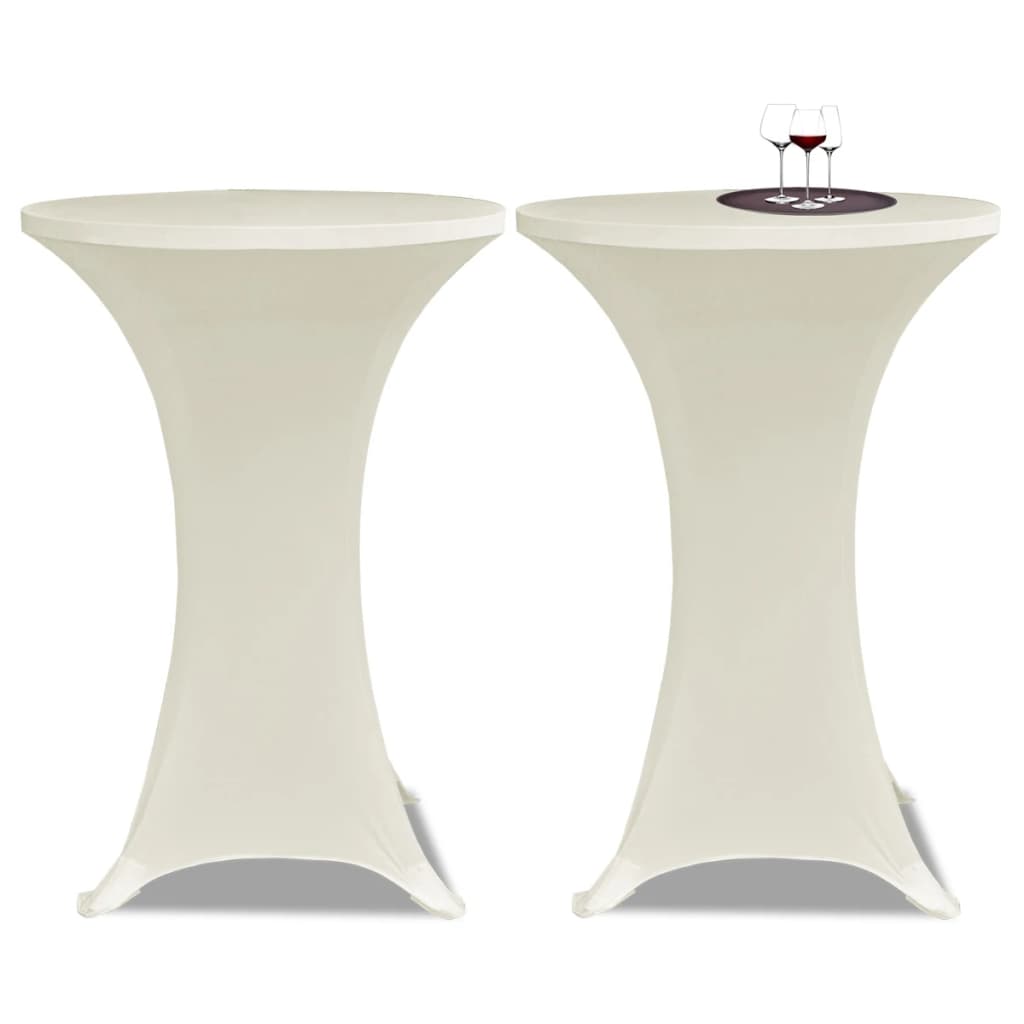 VidaXL Statafelhoes stretch ø70cm crème (2 stuks)