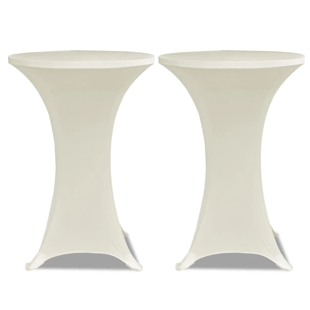 VidaXL Statafelhoes stretch ø80cm crème (2 stuks)