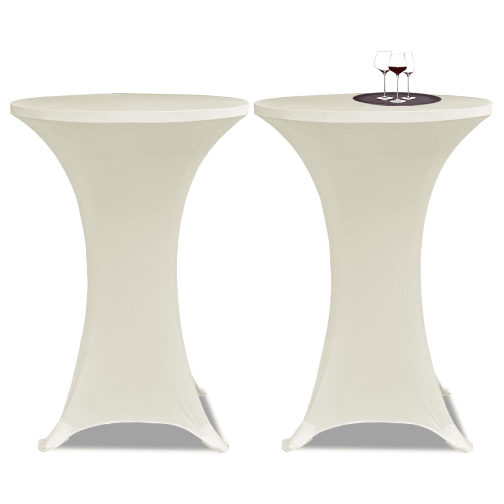VidaXL Statafelhoes stretch ø80cm crème (2 stuks)