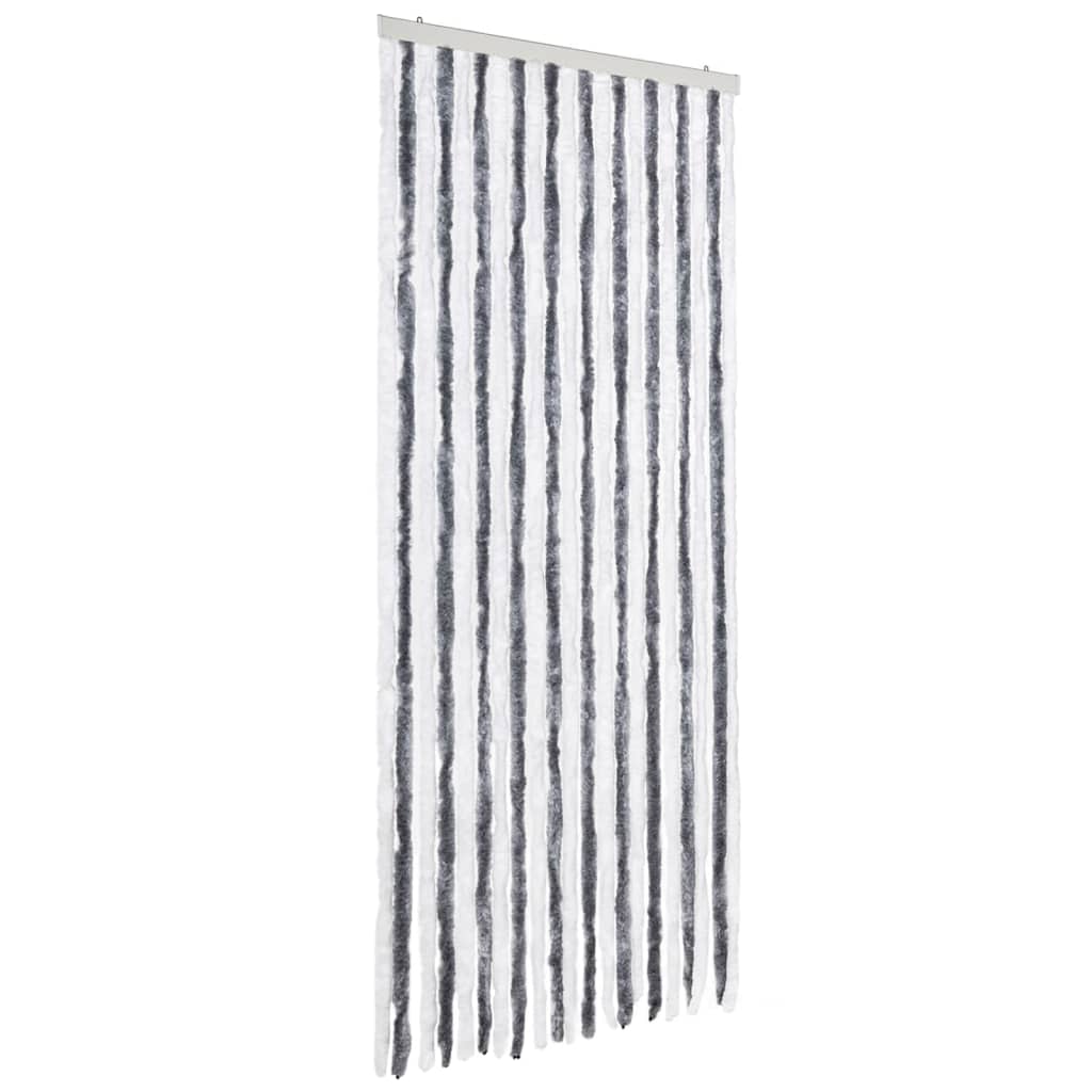 VidaXL Vliegengordijn 90x220 cm chenille grijs en wit