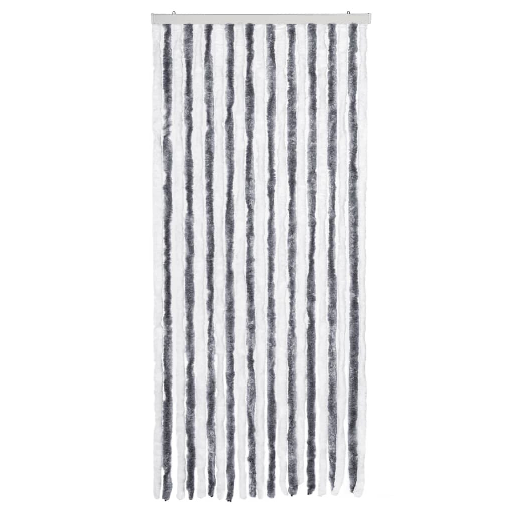VidaXL Vliegengordijn 90x220 cm chenille grijs en wit