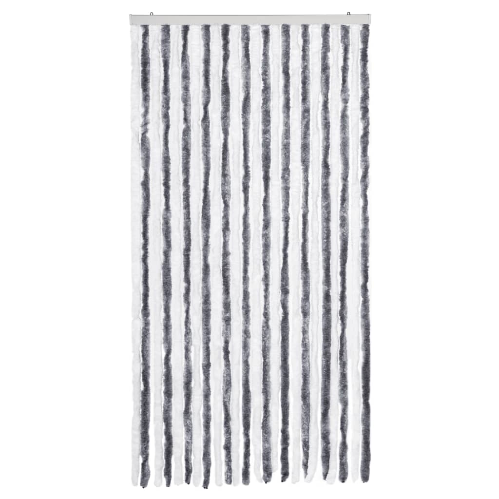 VidaXL Vliegengordijn 100x220 cm chenille grijs en wit