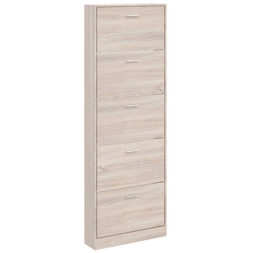 VidaXL Schoenenkast hout met 5 opbergvakken eiken-look