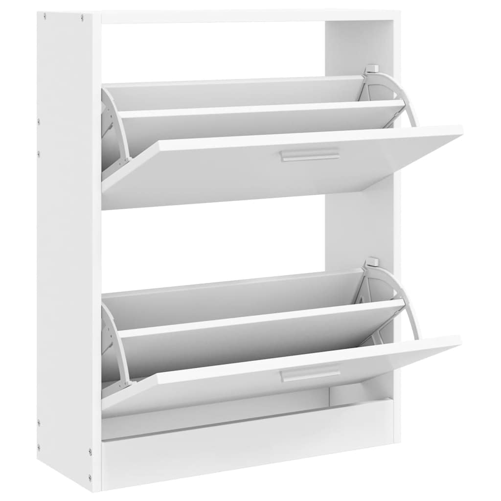 VidaXL Schoenenkast met 2 vakken hout wit