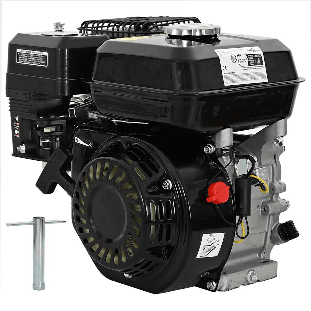 VidaXL Benzinemotor 6,5 pk 4,8 kw zwart