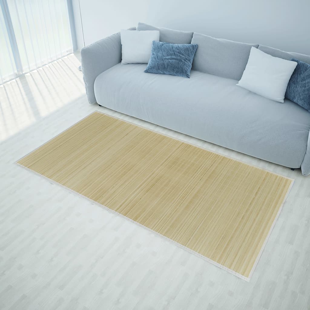 VidaXL Tapijt rechthoekig 80x300 cm bamboe naturel