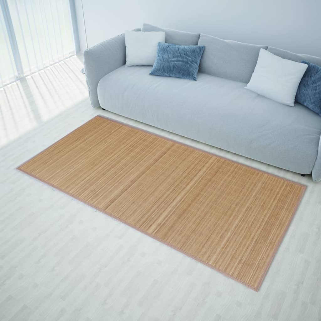 VidaXL Tapijt rechthoekig 150x200 cm bamboe bruin