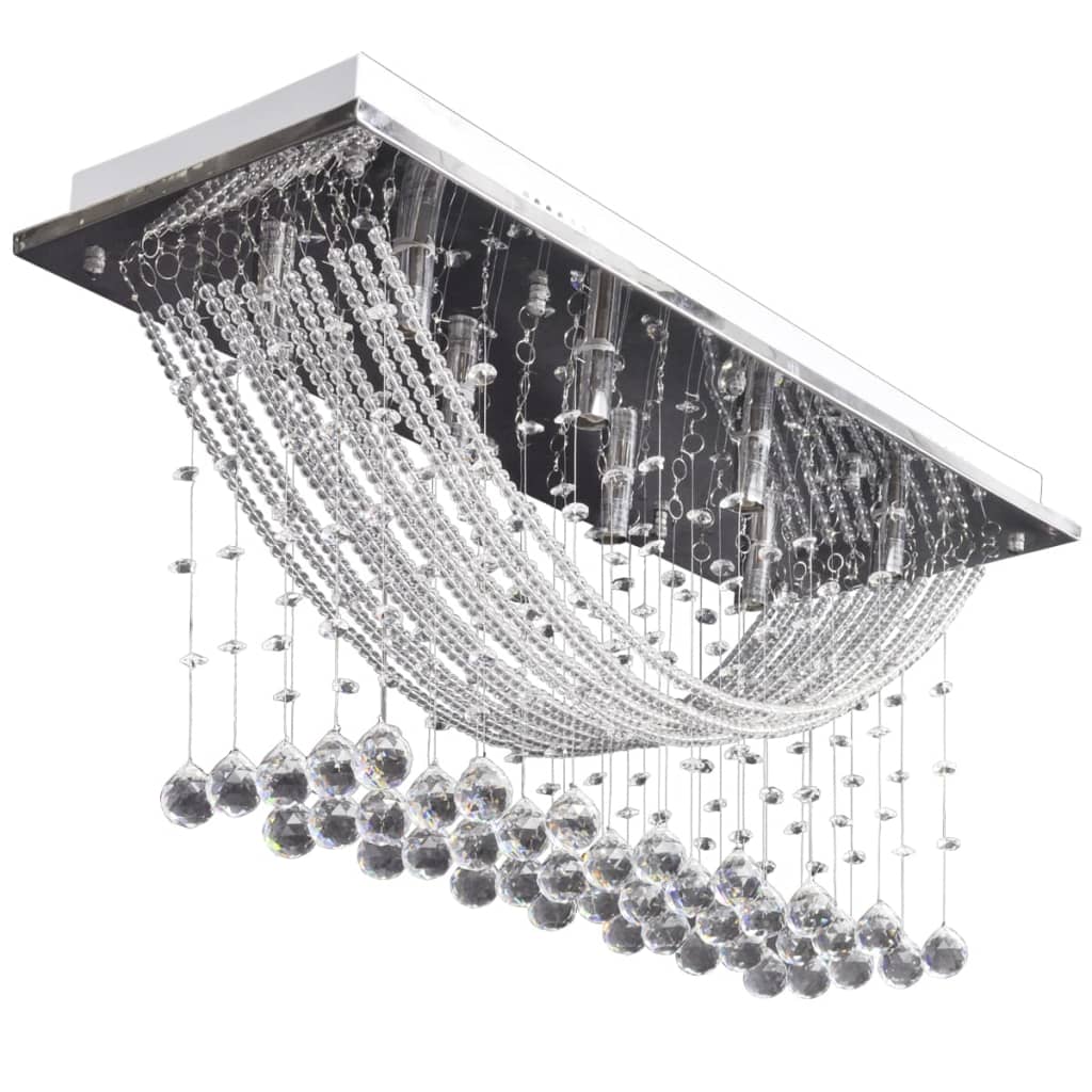 VidaXL Plafondlamp met glinsterende glas kristallen kralen 8xg9 29 cm