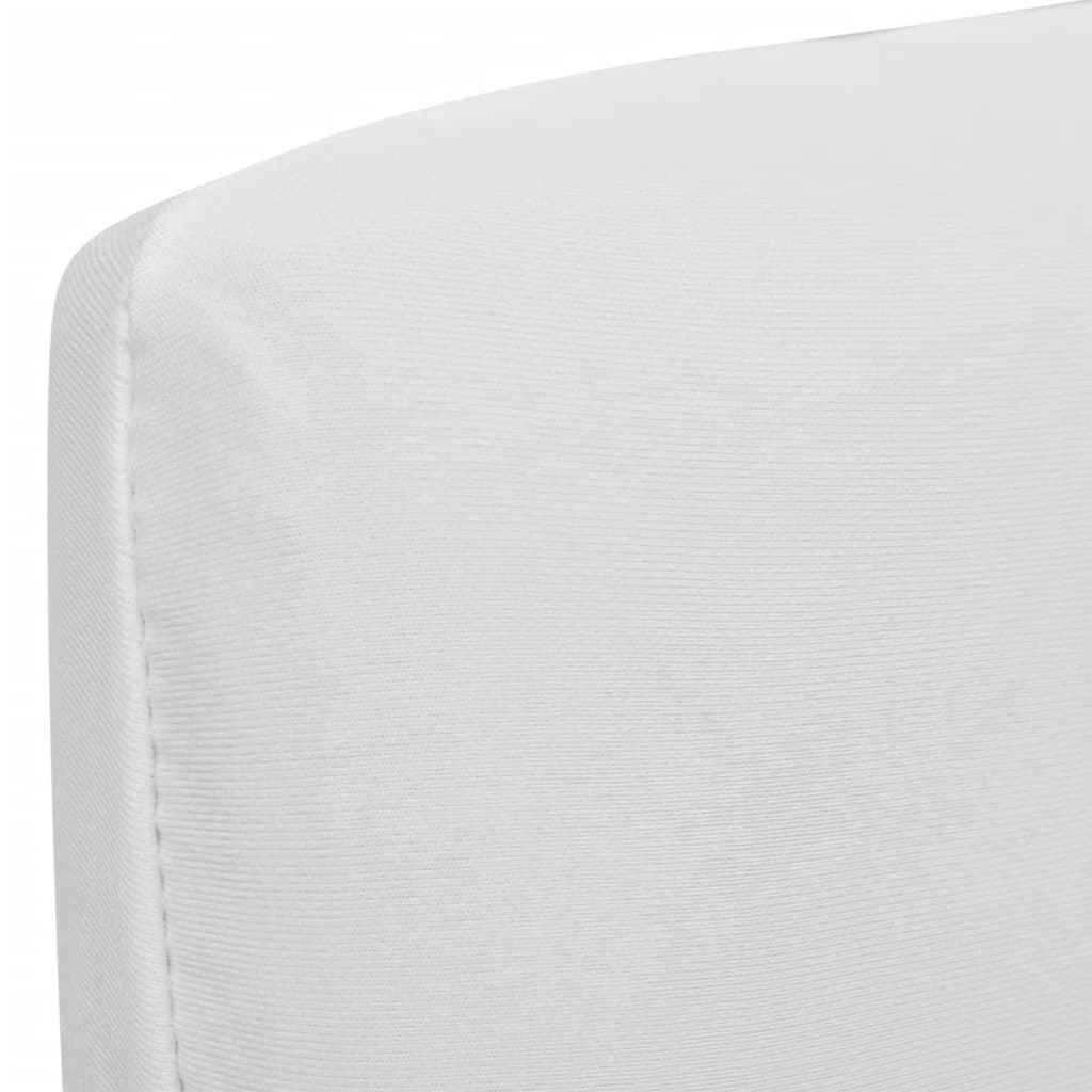 VidaXL 6 st stoelhoezen recht stretch wit
