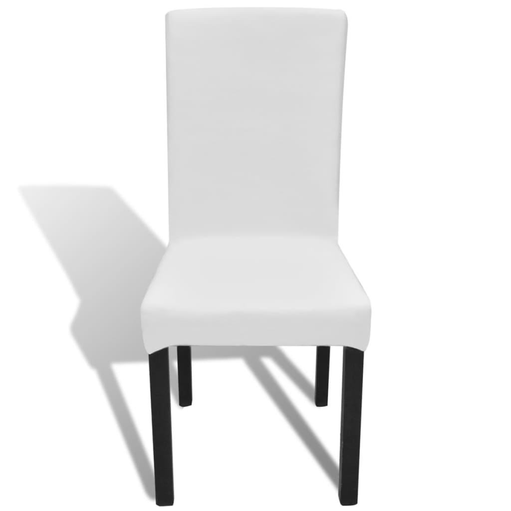 VidaXL 6 st stoelhoezen recht stretch wit