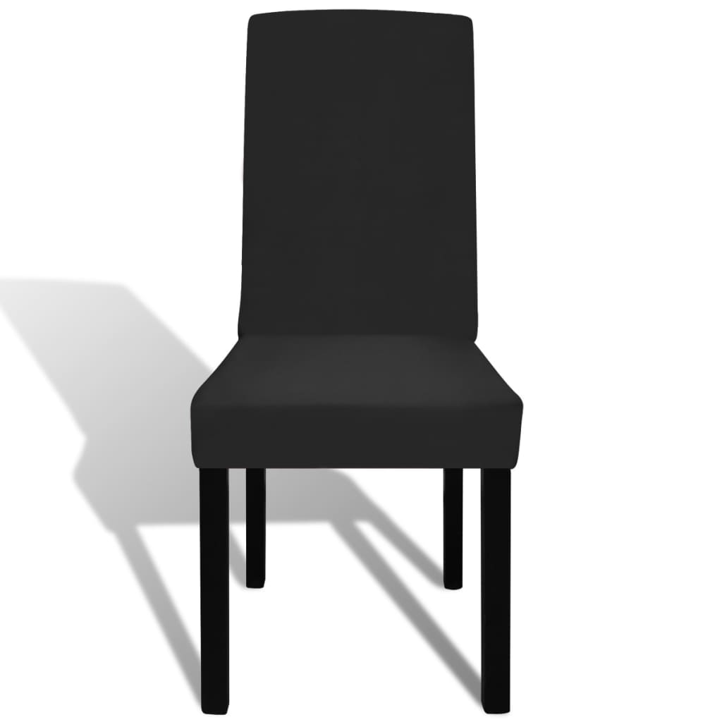 VidaXL 6 st stoelhoezen recht stretch zwart