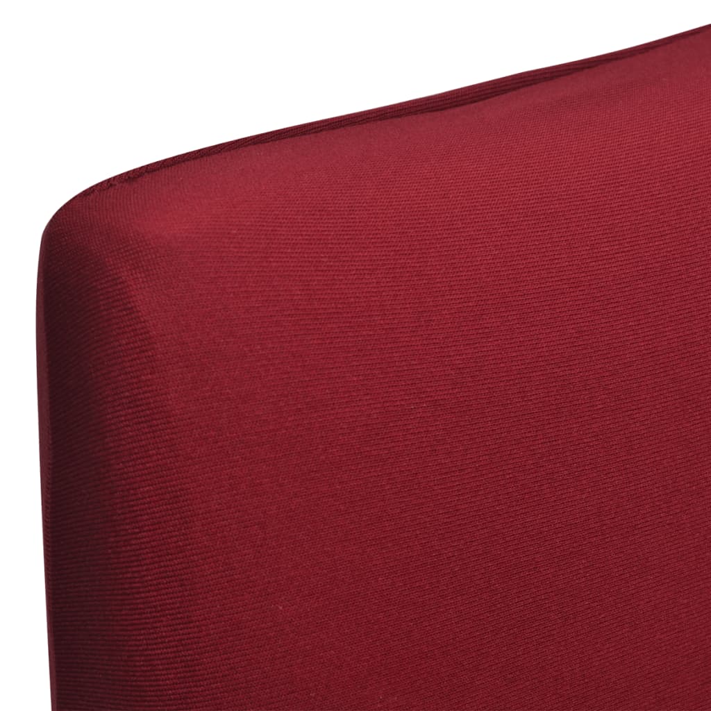 VidaXL 6 st stoelhoes stretch recht bordeaux