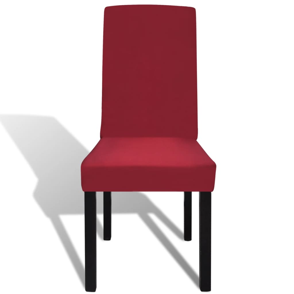 VidaXL 6 st stoelhoes stretch recht bordeaux