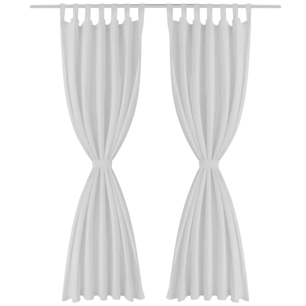 VidaXL Micro-satijnen gordijnen met ringen 140 x 175 cm 2 stuks (creme)
