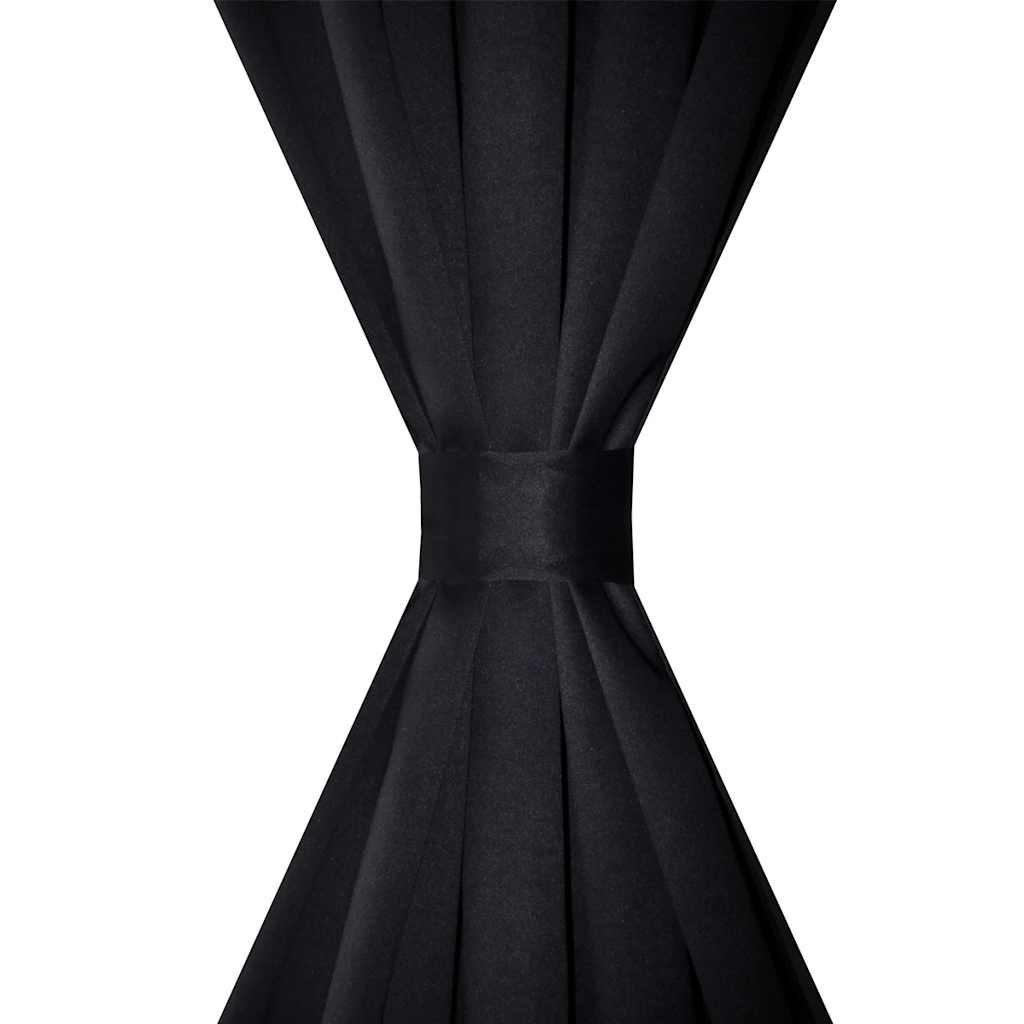 VidaXL Gordijnen met gleuven 135 x 245 cm zwart 2 st