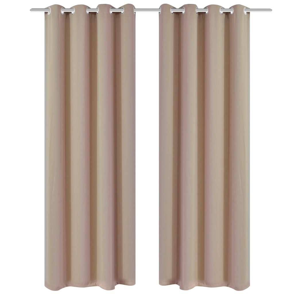 VidaXL Gordijnen met metalen ringen 135 x 245 cm 2 stuks (creme)
