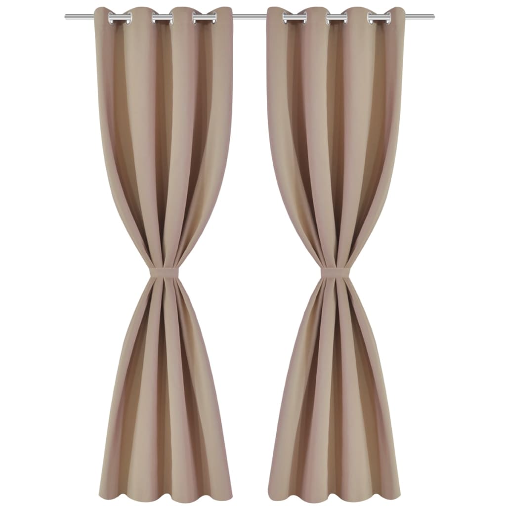 VidaXL Gordijnen met metalen ringen 135 x 245 cm 2 stuks (creme)
