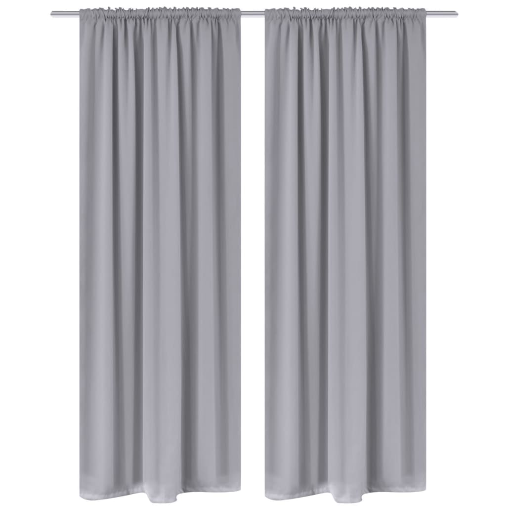 VidaXL Gordijnen met gleuven 135 x 245 cm grijs 2 st