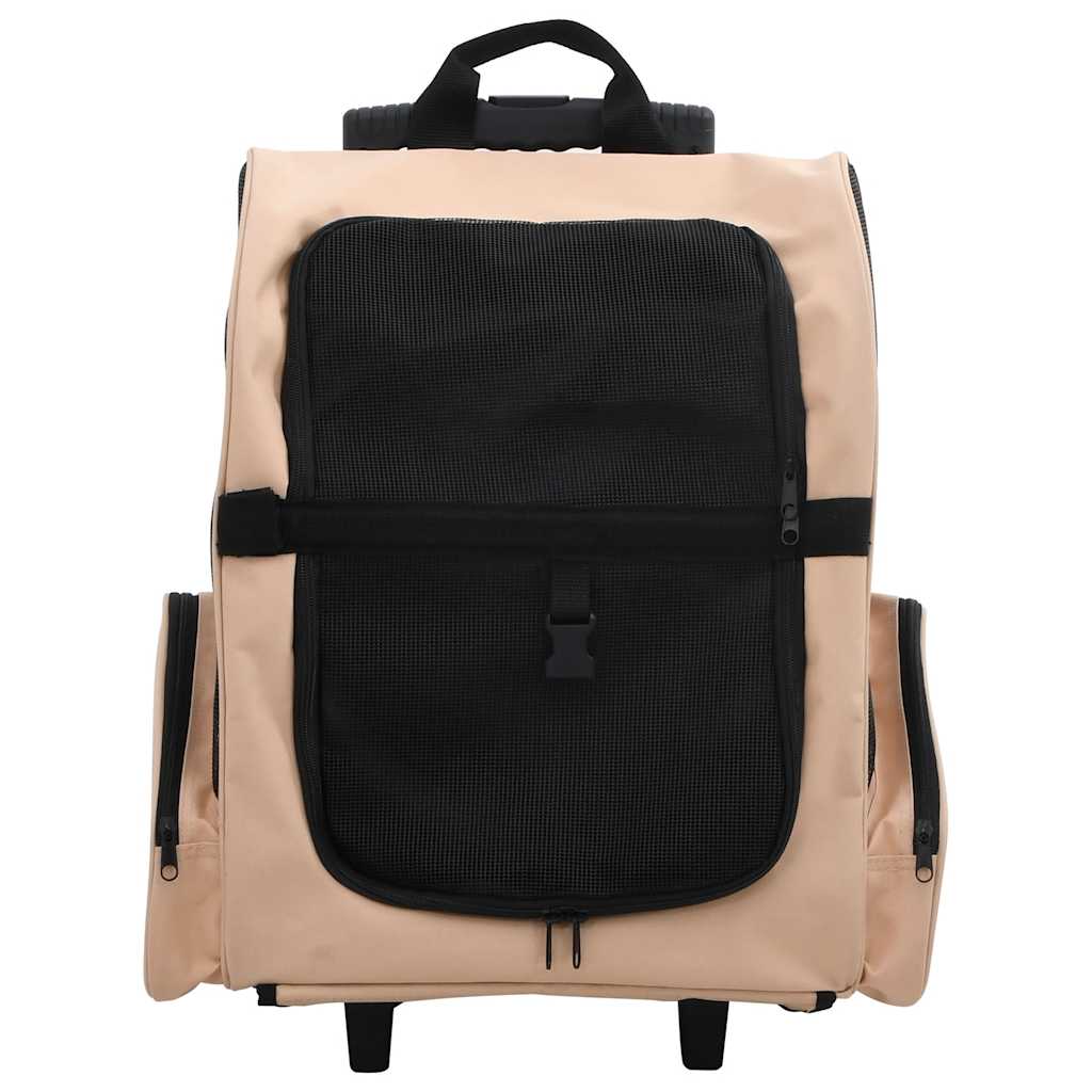 VidaXL Huisdierentrolley inklapbaar beige